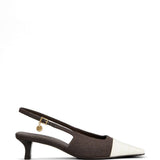 Decollete con punta a contrasto in marrone e beige Tod's - donna 