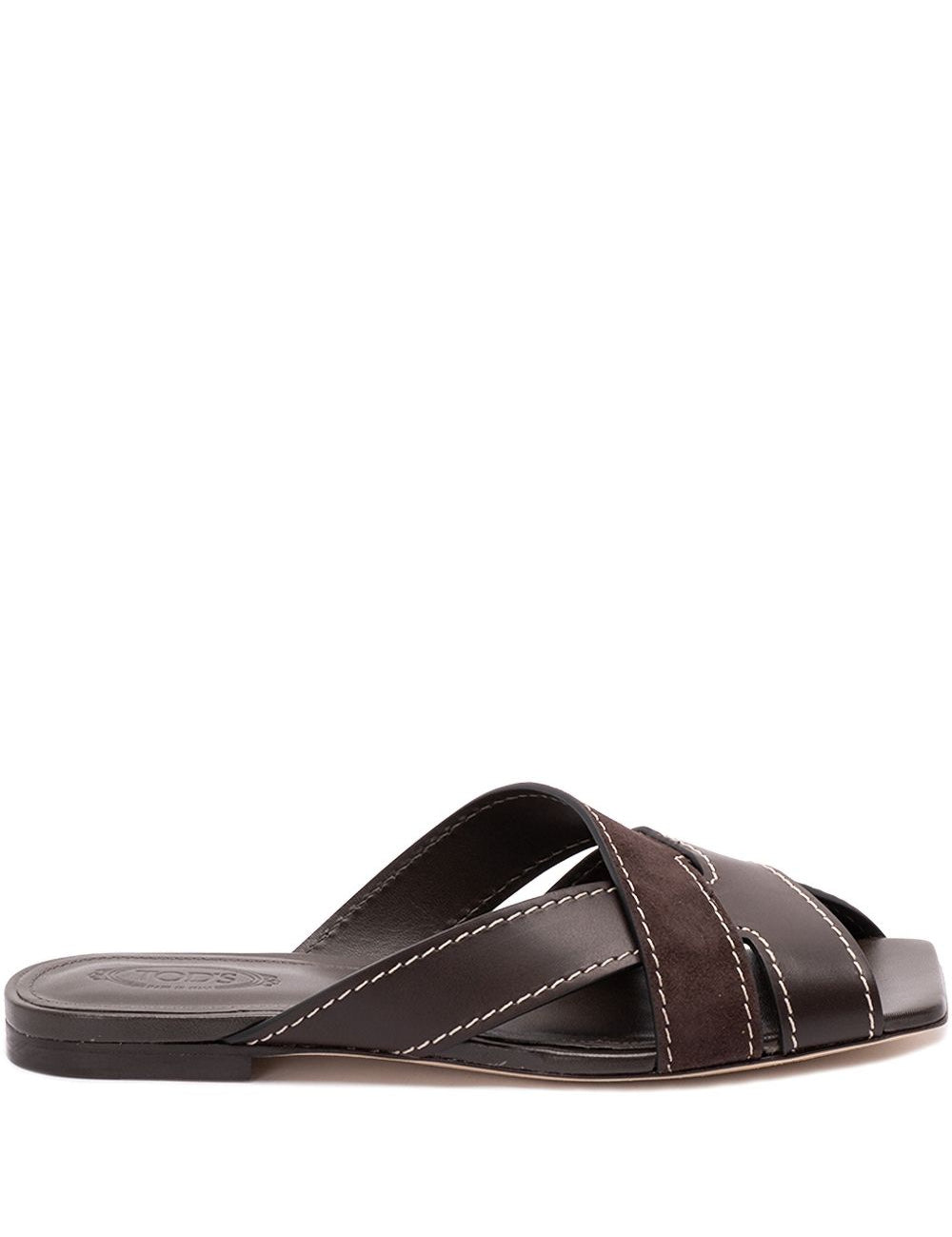 Ciabatte con fasce incrociate in marrone Tod's - donna 