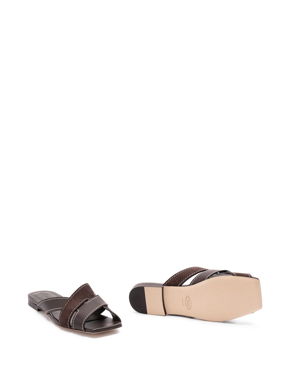 Ciabatte con fasce incrociate in marrone Tod's - donna 