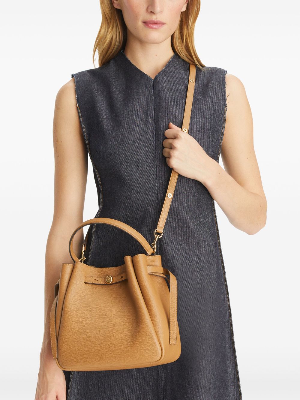 Borsa a mano romy in beige tory burch - donna 