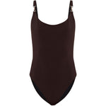 Costume da bagno con anello in marrone Tory burch - donna 