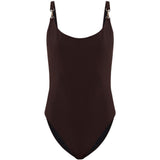 Costume da bagno con anello in marrone Tory burch - donna 