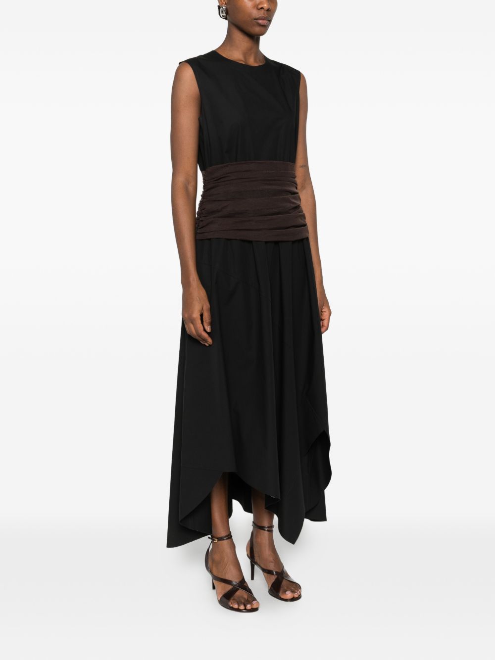 Abito midi smanicato in nero Tory Burch - donna 