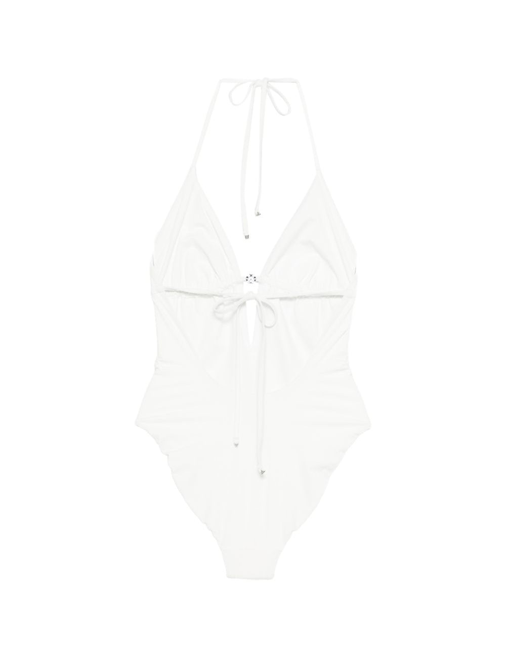 Costume da bagno con targa logo in bianco Tory burch - donna 
