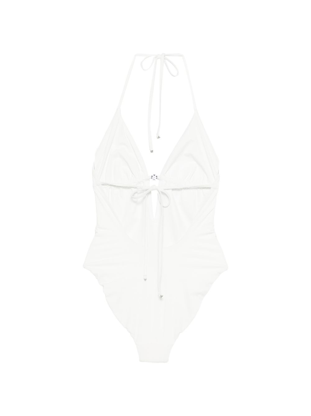 Costume da bagno con targa logo in bianco Tory burch - donna 