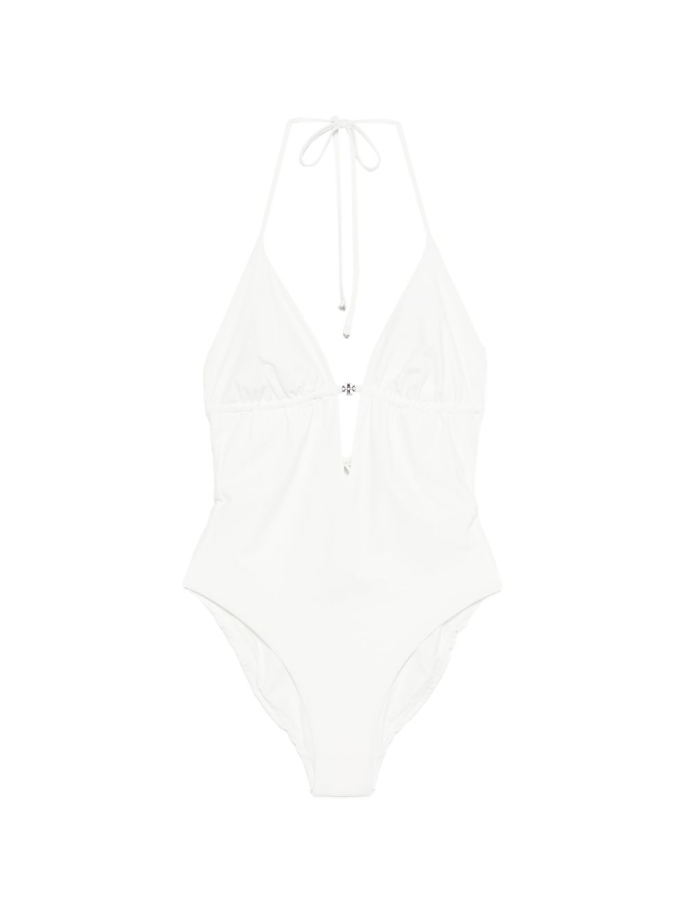 Costume da bagno con targa logo in bianco Tory burch - donna 