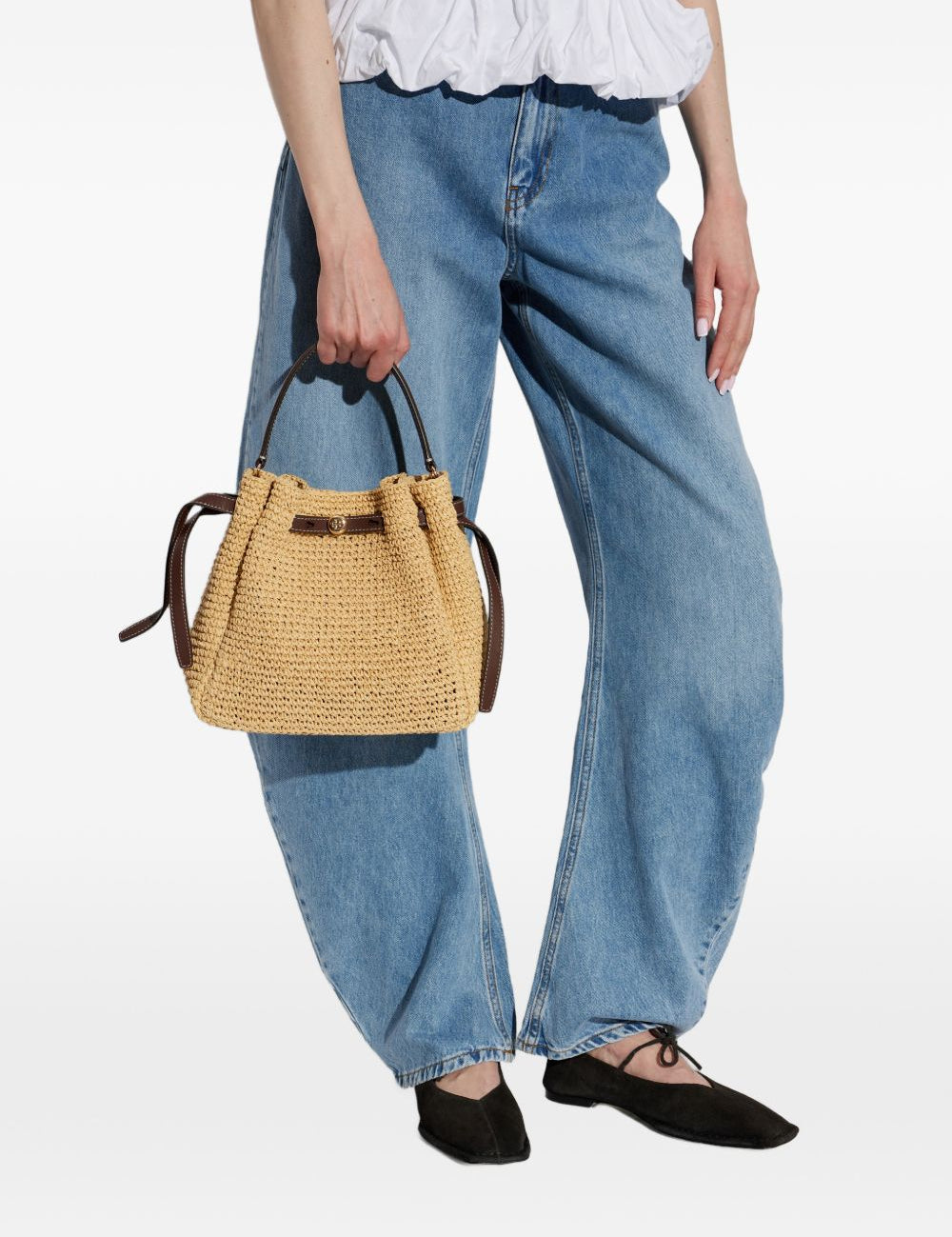 Borsa a mano Romy in beige Tory Burch - donna 