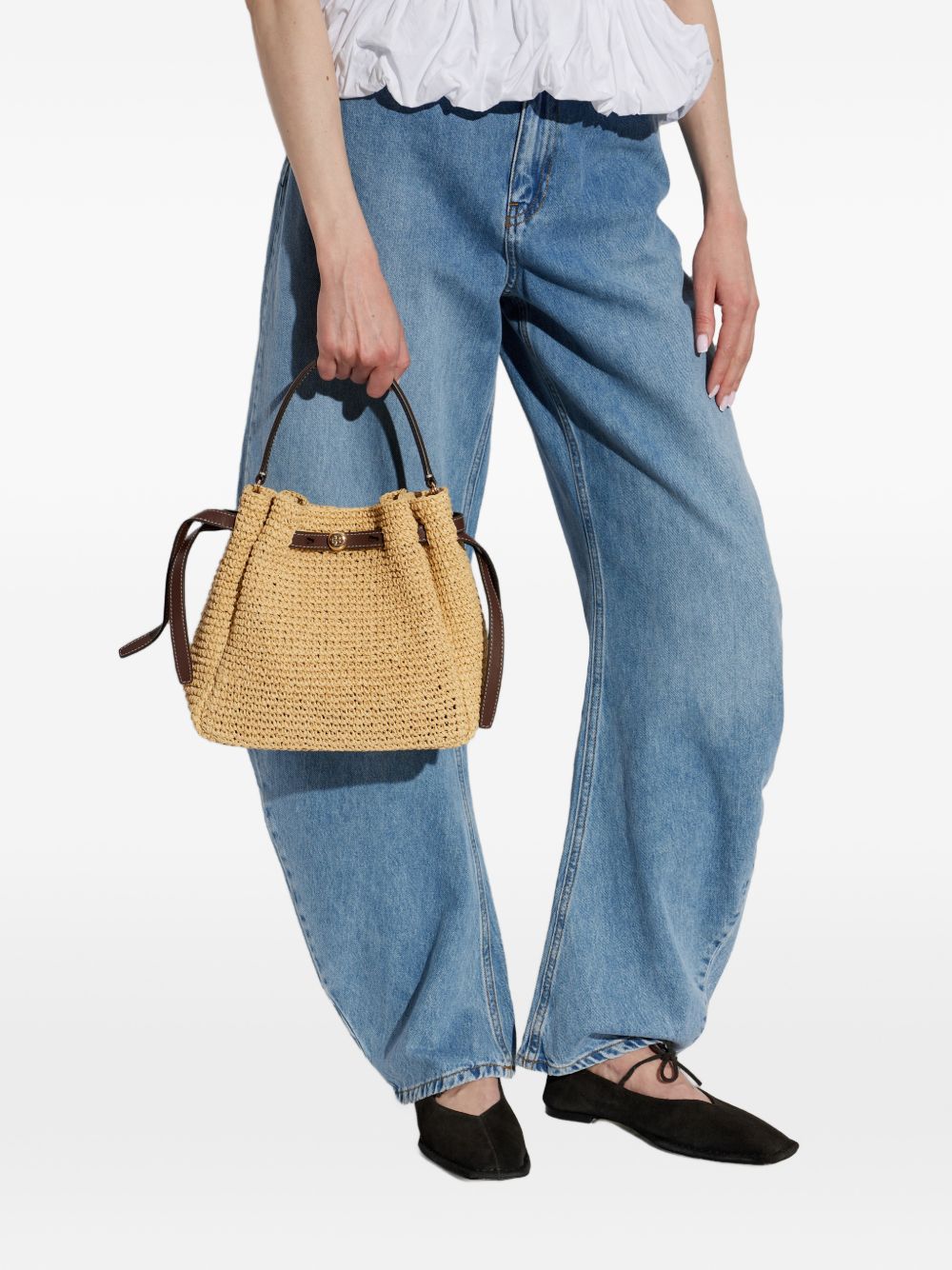 Borsa a mano Romy in beige Tory Burch - donna 