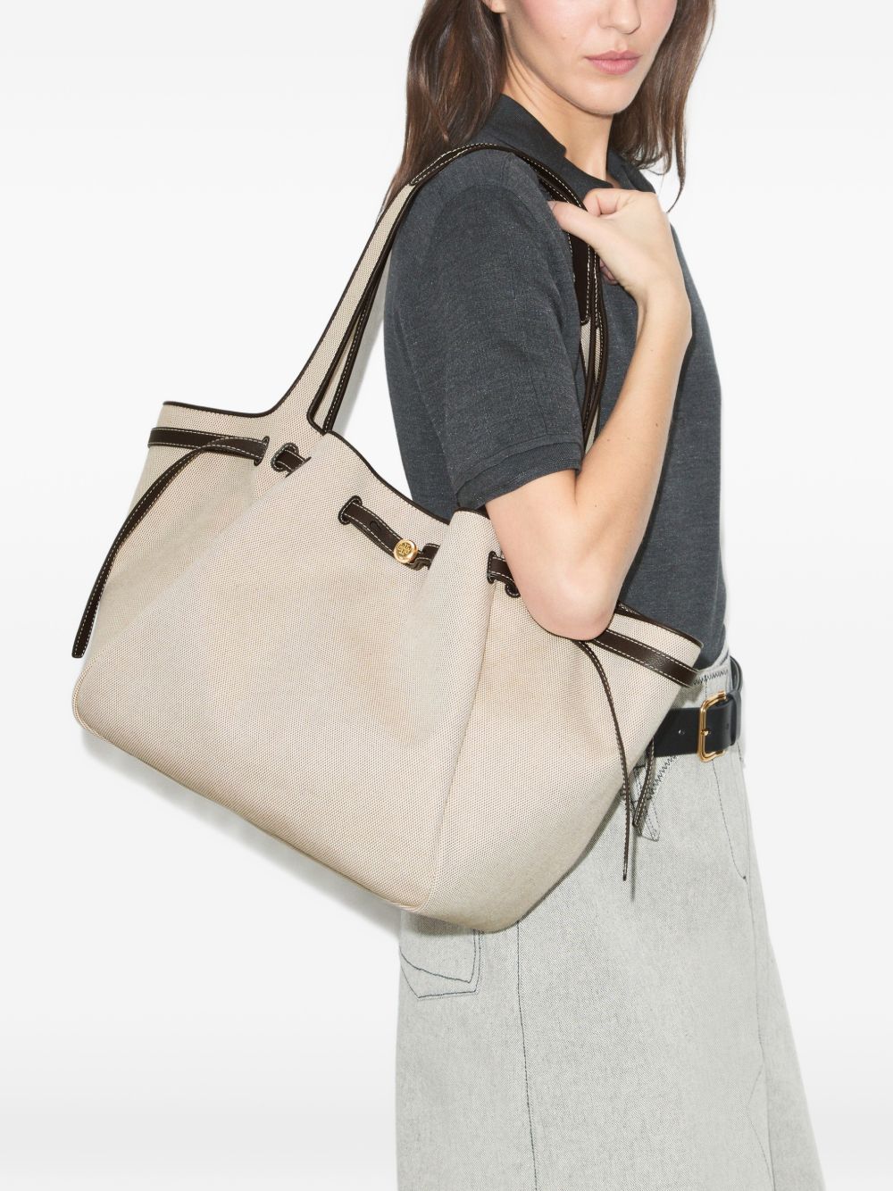 Borsa tote romy in beige Tory burch - donna 