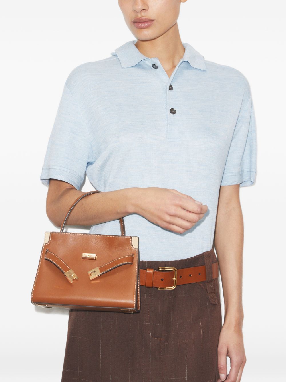 Borsa a mano Lee Radziwill petite in marrone Tory Burch - donna 
