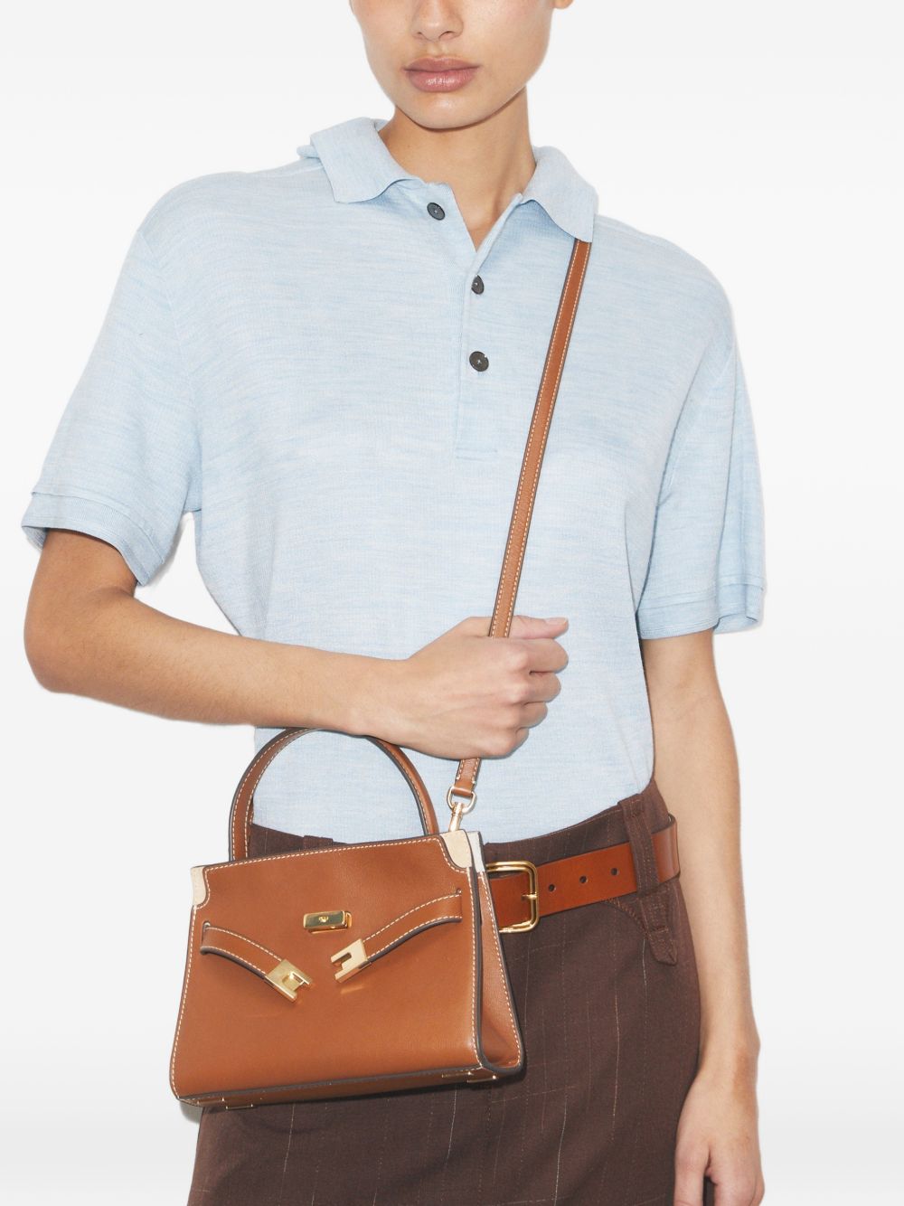 Borsa a mano Lee Radziwill petite in marrone Tory Burch - donna 