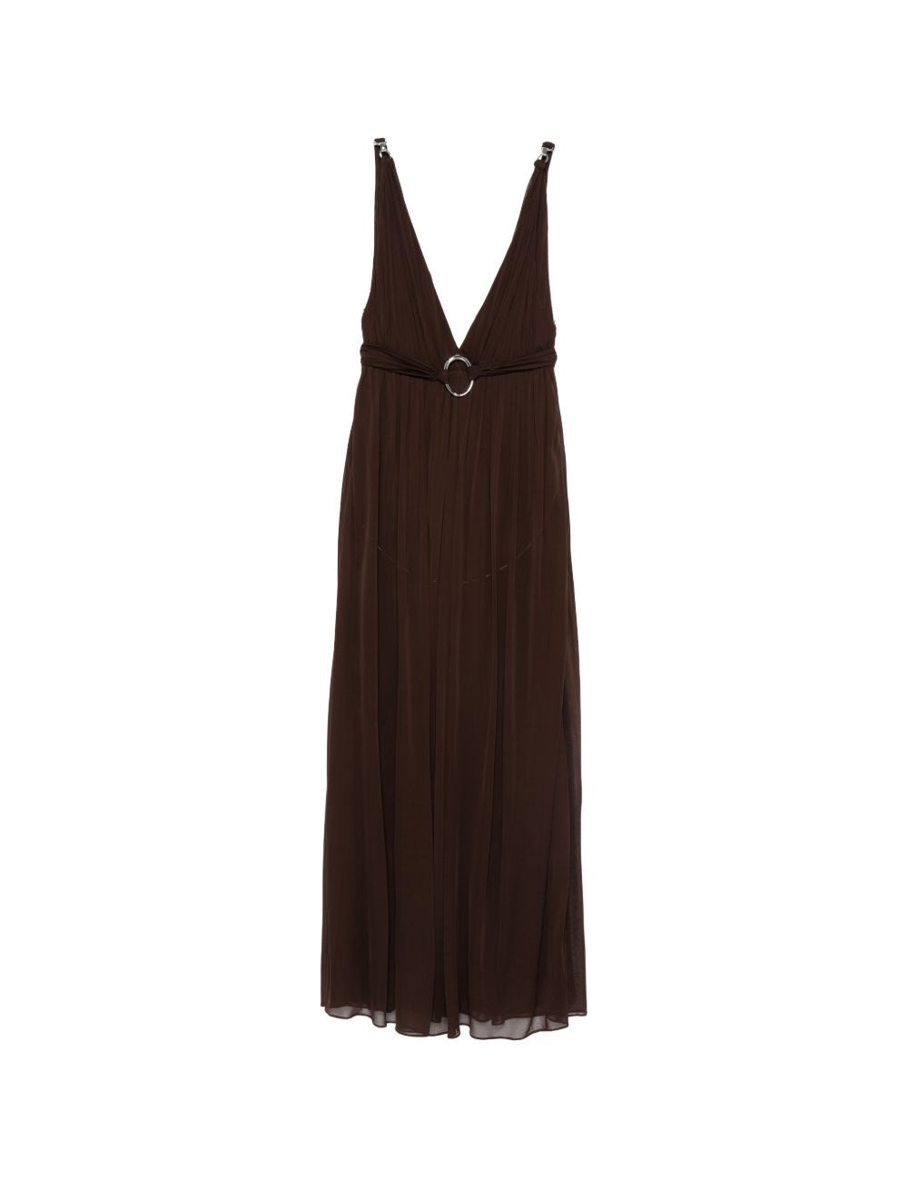 Abito maxi con scollo a V in marrone Tory Burch - donna 