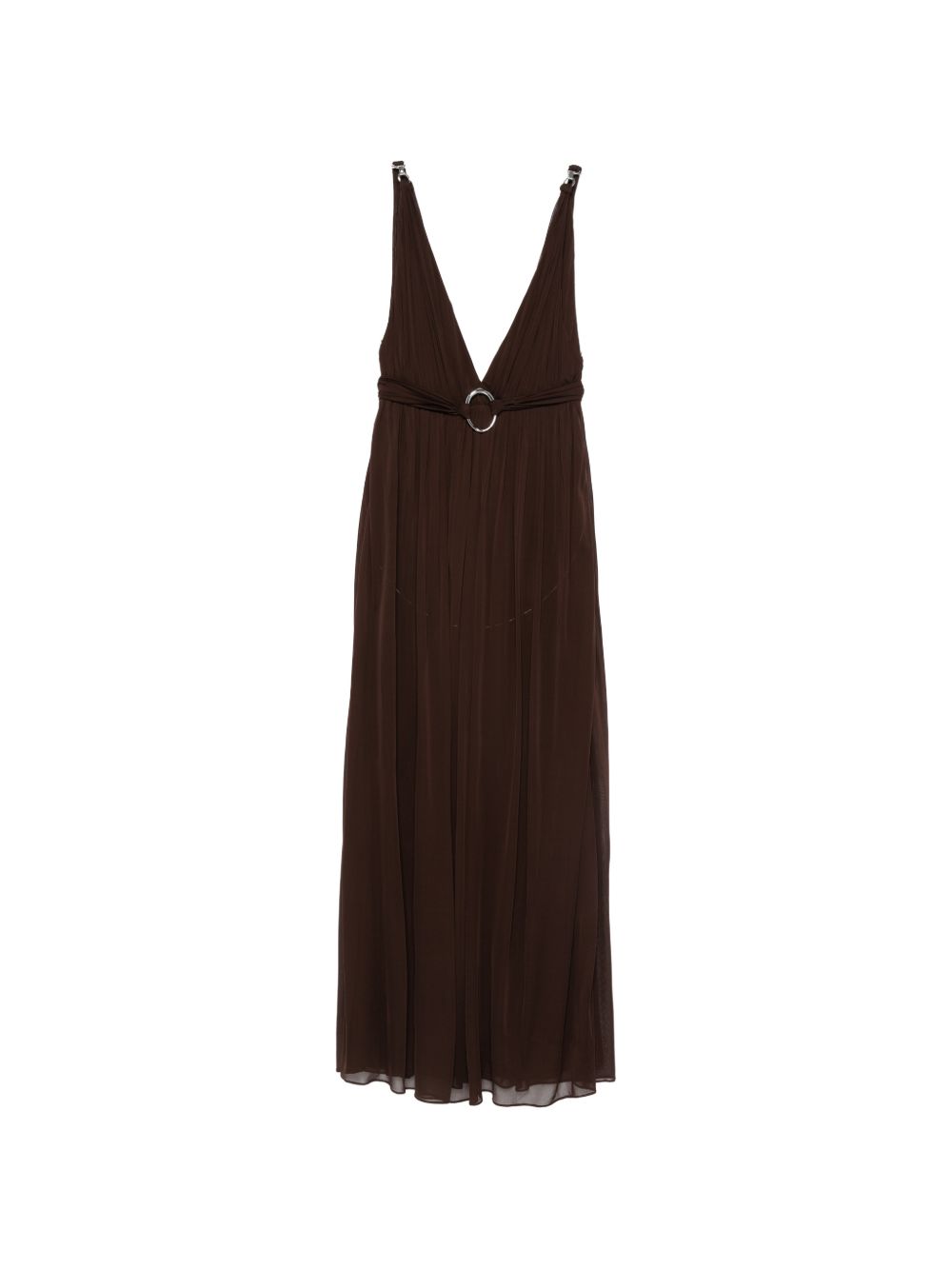 Abito maxi con scollo a V in marrone Tory Burch - donna 