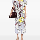 Abito midi con scollo a V in azzurro Tory Burch - donna 