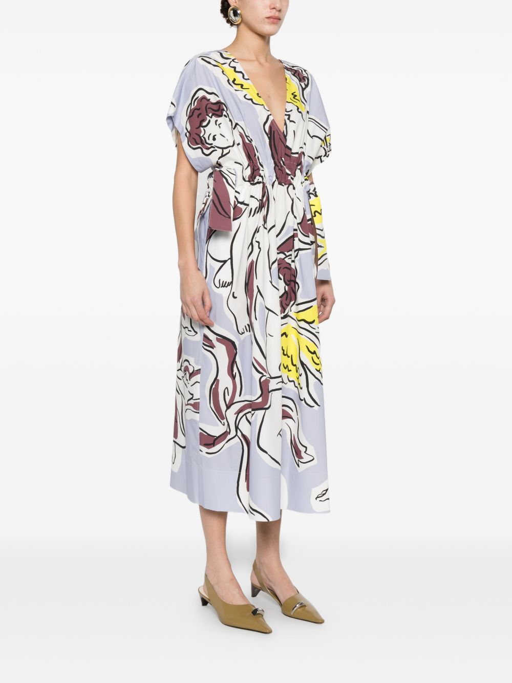 Abito midi con scollo a V in azzurro Tory Burch - donna 