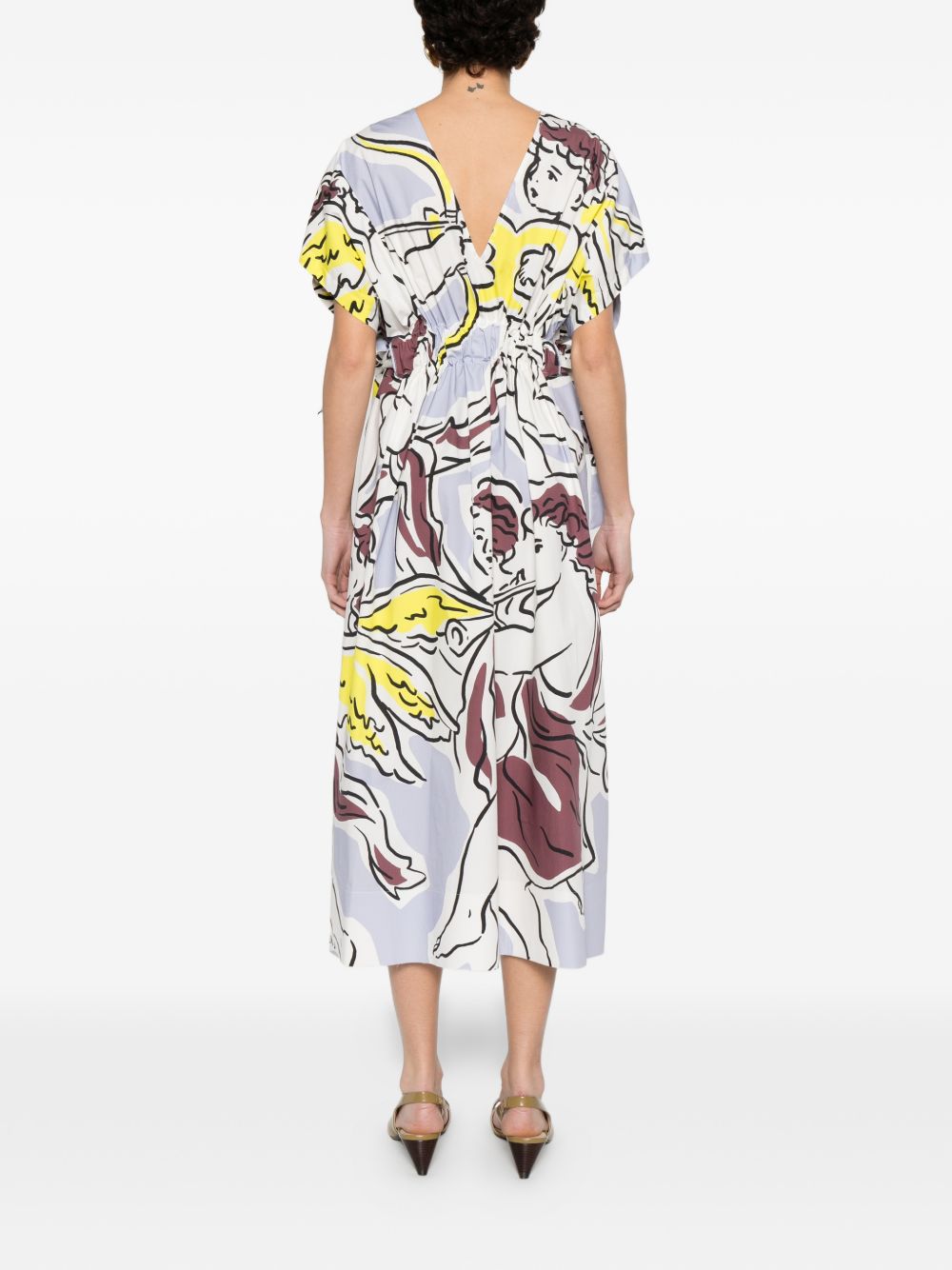 Abito midi con scollo a V in azzurro Tory Burch - donna 