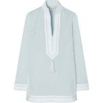 Tunica Tory con scollo in azzurro Tory Burch - donna 