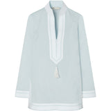 Tunica Tory con scollo in azzurro Tory Burch - donna 