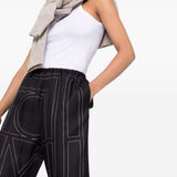 Pantaloni con stampa monogramma in nero - TOTEME  - donna 