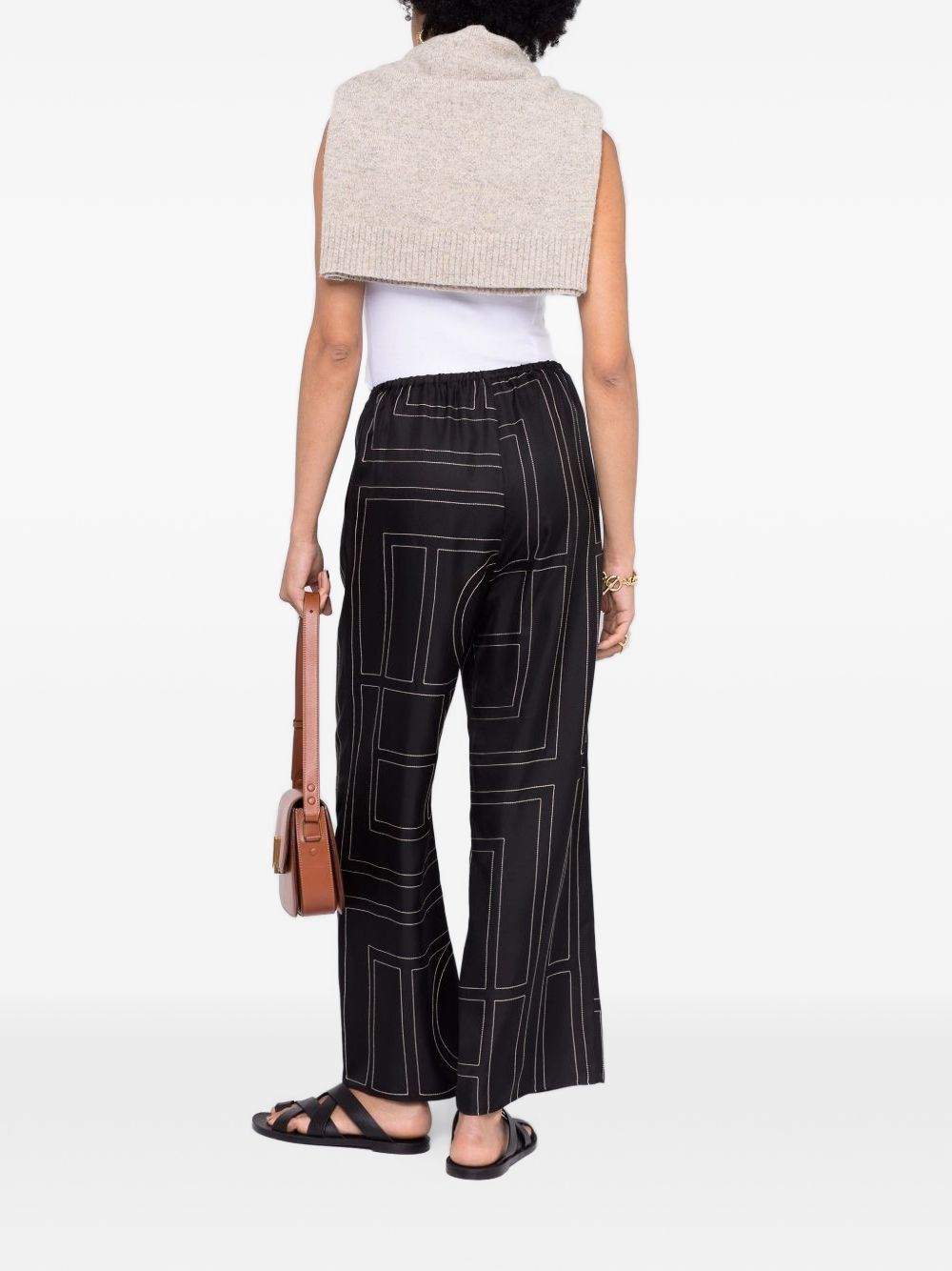 Pantaloni con stampa monogramma in nero - TOTEME  - donna 