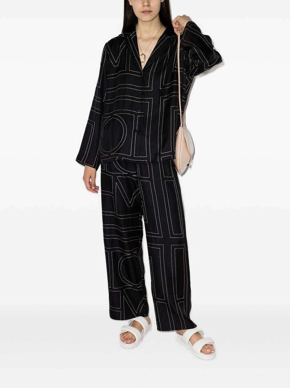 Camicia con stampa monogramma in nero - TOTEME - donna 
