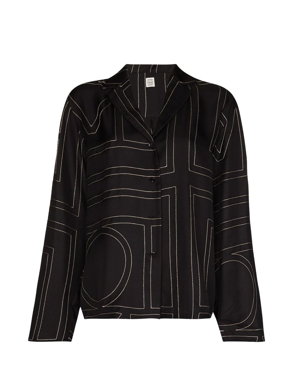 Camicia con stampa monogramma in nero - TOTEME - donna 