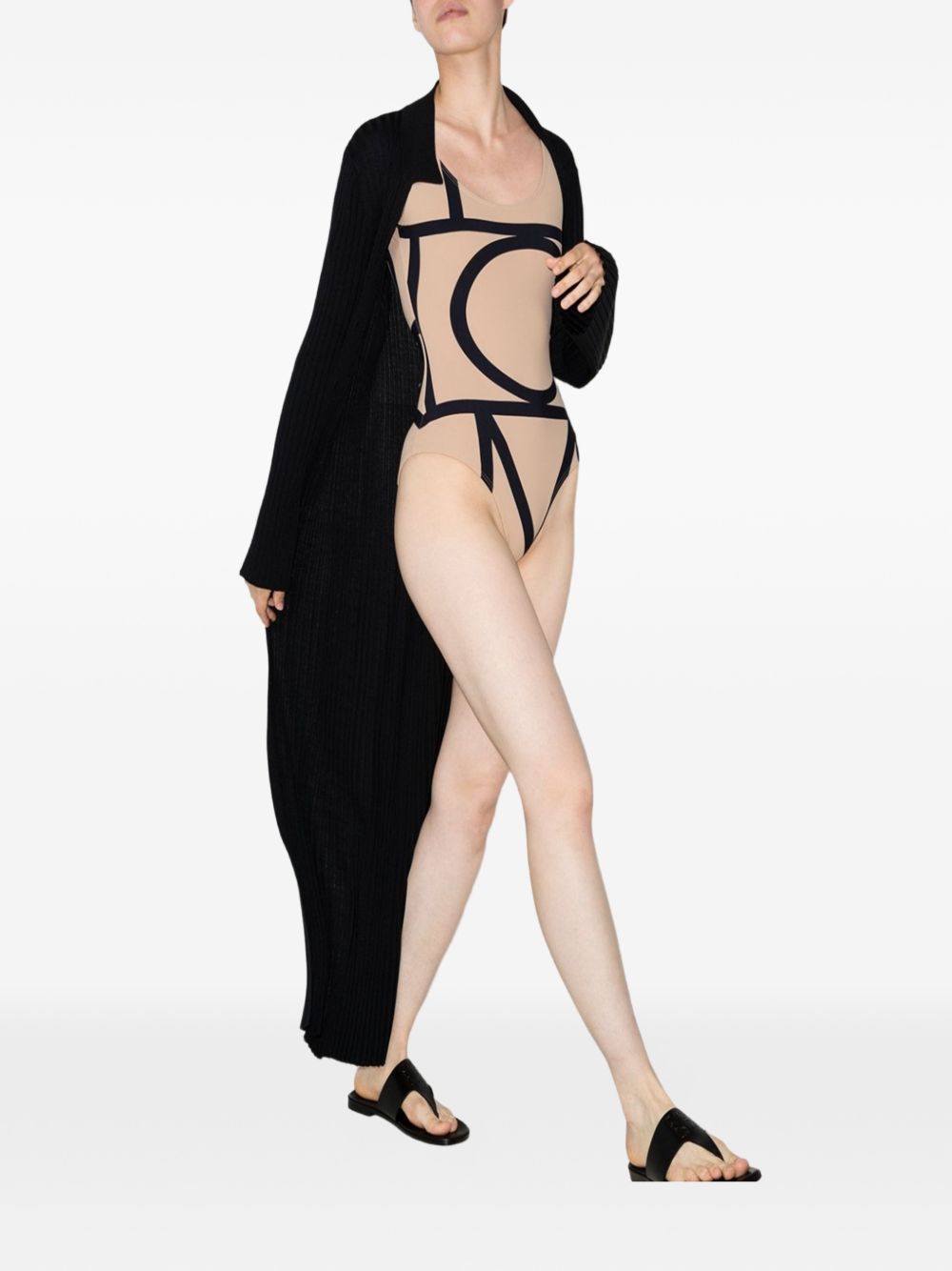 Costume intero con stampa in beige Toteme - donna 