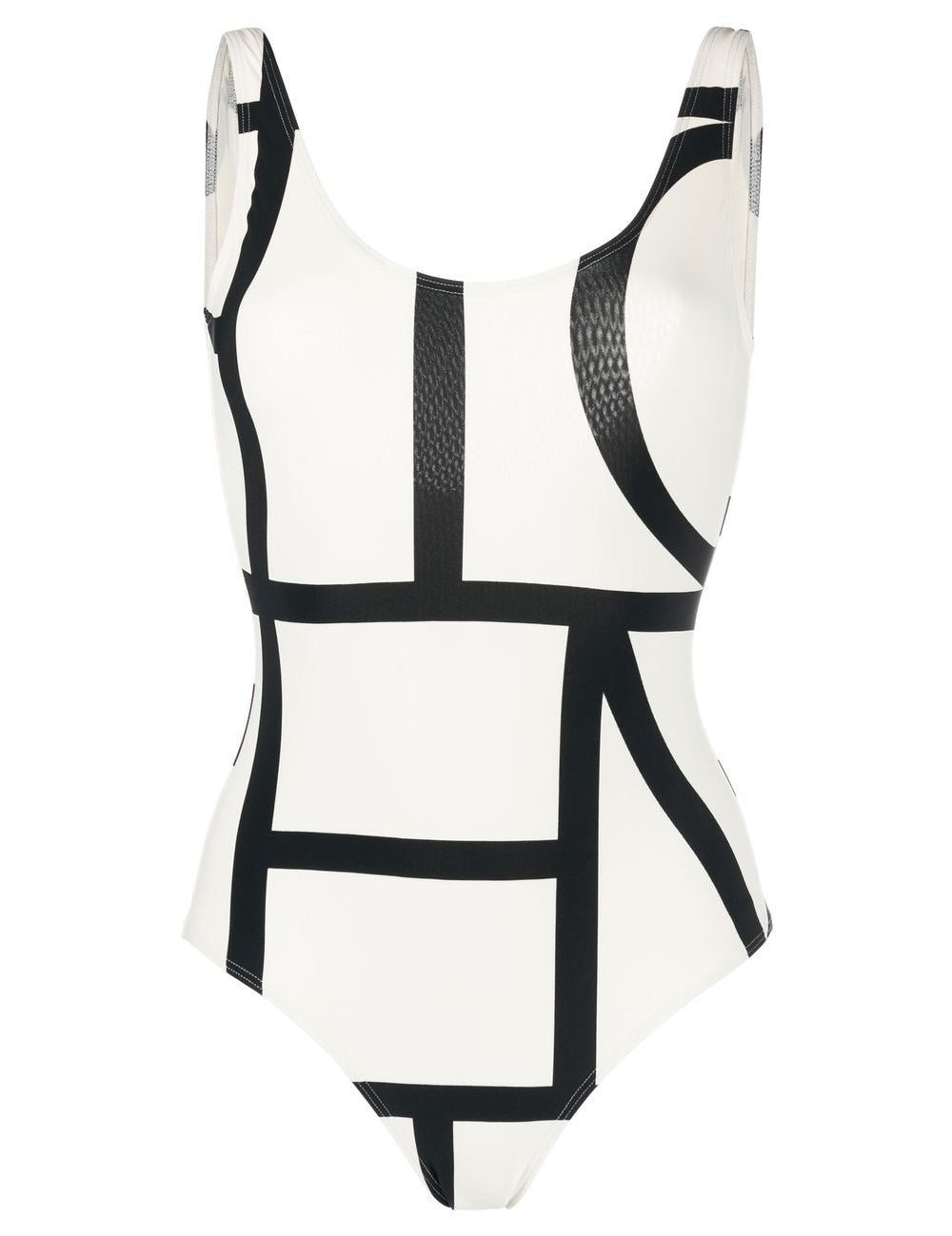 Costume da bagno con monogramma in bianco e nero Toteme - donna 