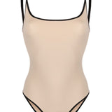 Costume intero con spalline sottili in beige Toteme - donna 