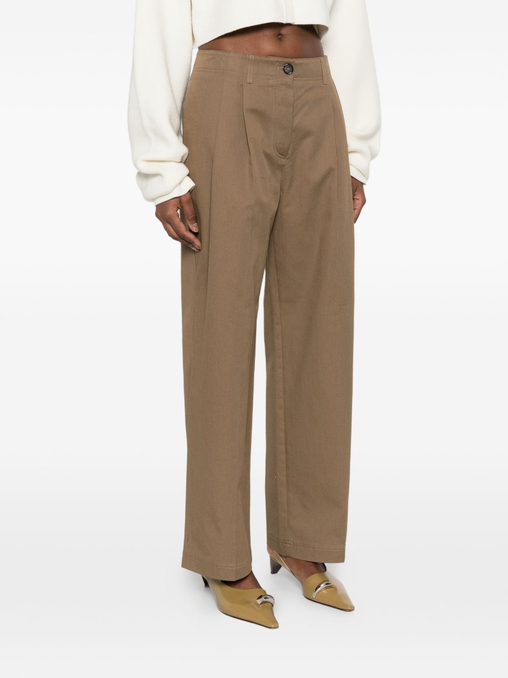Pantaloni con pieghe in marrone Toteme - donna 