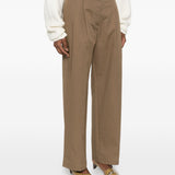 Pantaloni con pieghe in marrone Toteme - donna 