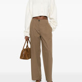 Pantaloni con pieghe in marrone Toteme - donna 