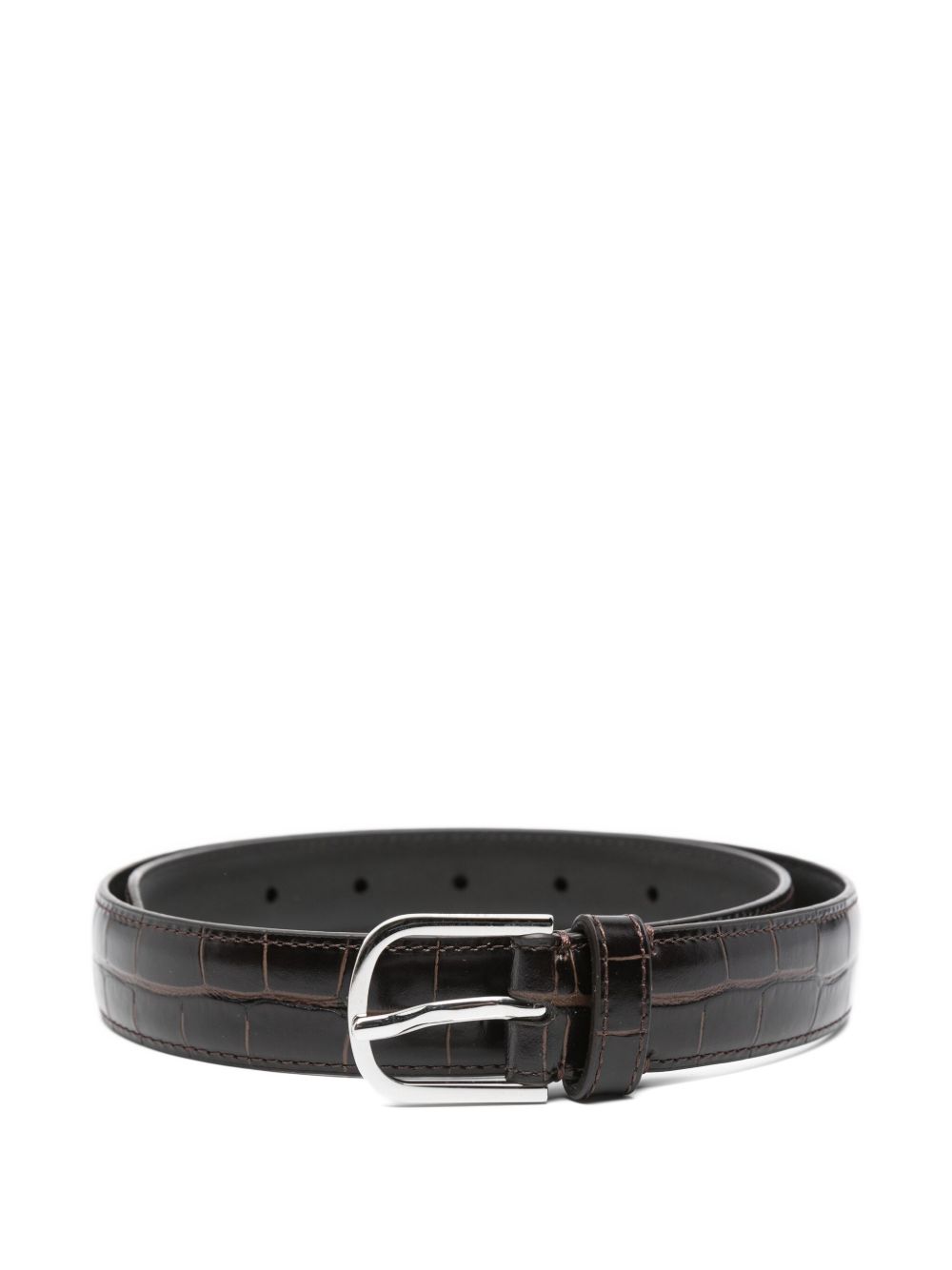Cintura slim con goffratura coccodrillo in marrone Toteme - donna 