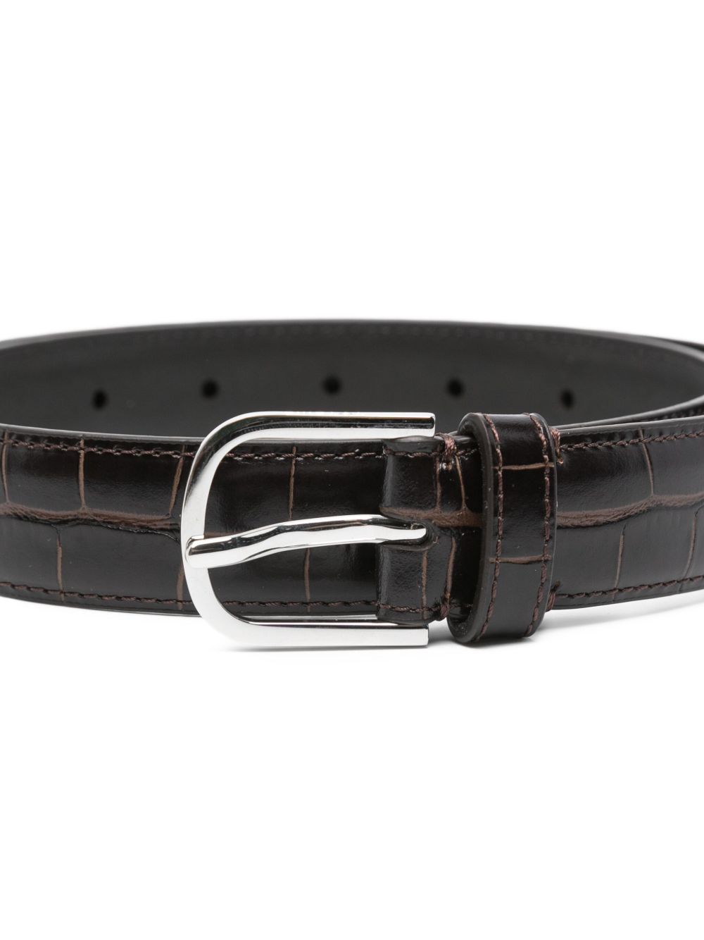 Cintura slim con goffratura coccodrillo in marrone Toteme - donna 