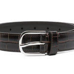 Cintura slim con goffratura coccodrillo in marrone Toteme - donna 