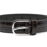 Cintura slim con goffratura coccodrillo in marrone Toteme - donna 