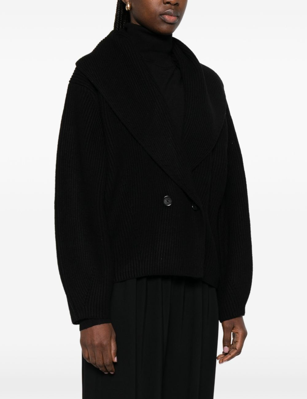 Cardigan con risvolto a scialle in nero Toteme - donna 
