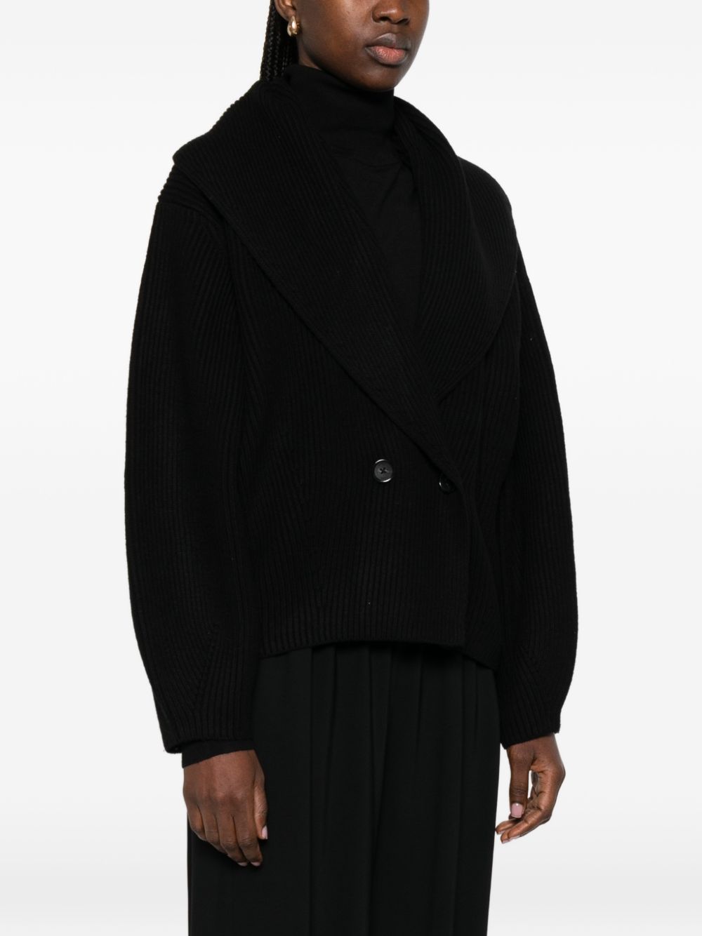 Cardigan con risvolto a scialle in nero Toteme - donna 