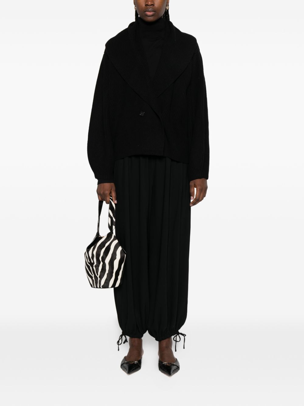 Cardigan con risvolto a scialle in nero Toteme - donna 