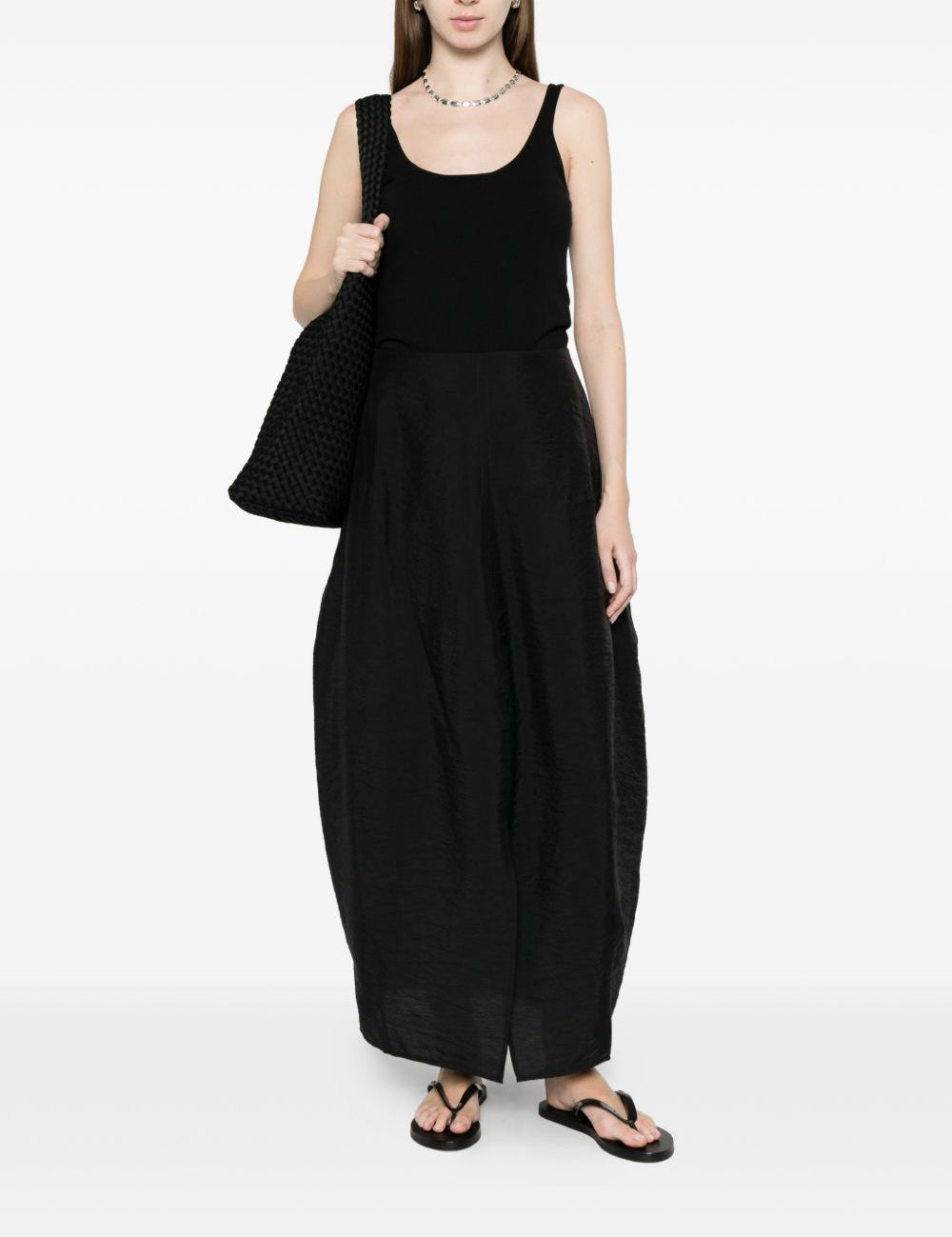 Gonna midi con spacco parachute in nero Toteme - donna 