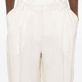 Pantaloni fluidi a doppia piega in bianco Toteme - donna 