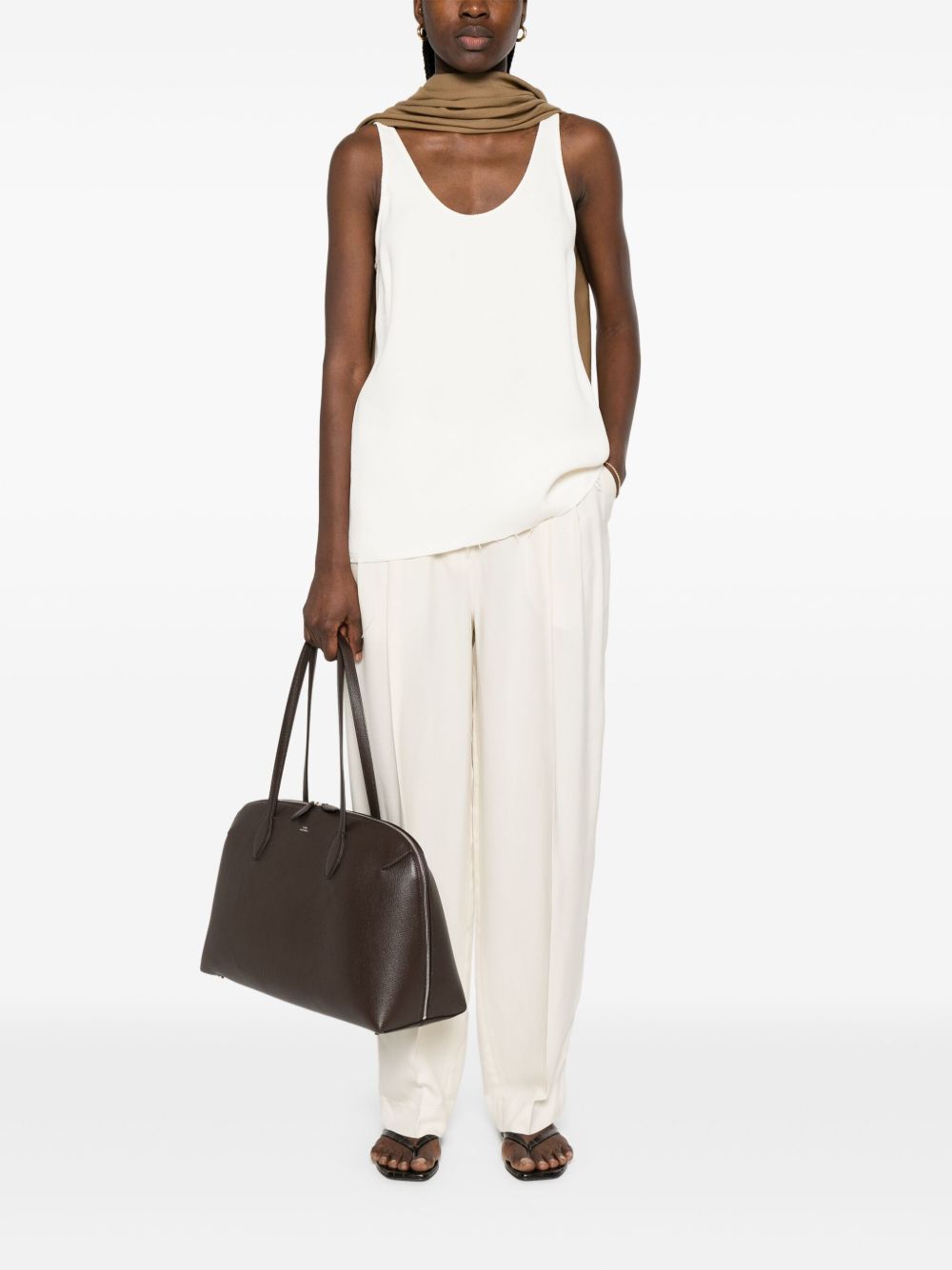Pantaloni fluidi a doppia piega in bianco Toteme - donna 