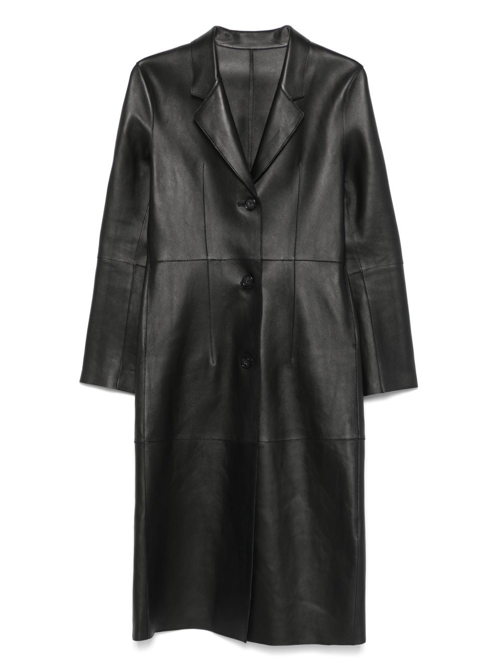 Cappotto slim in pelle in nero Toteme - donna 