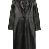 Cappotto slim in pelle in nero Toteme - donna 