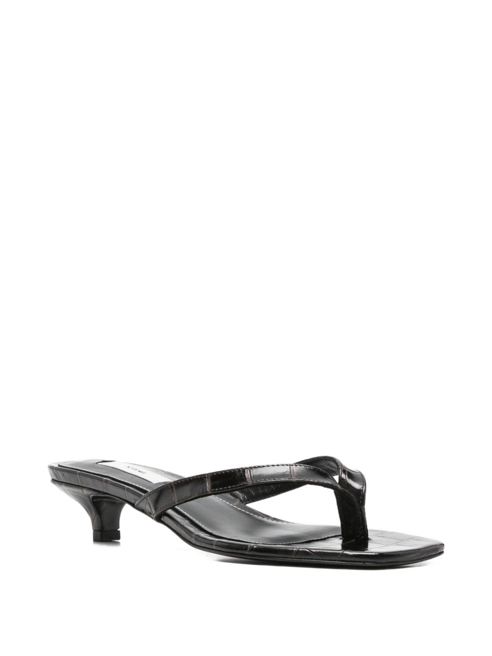 Sandali con tacco basso effetto coccodrillo in marrone Toteme - donna 
