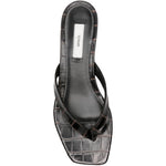 Sandali con tacco basso effetto coccodrillo in marrone Toteme - donna 