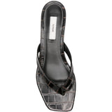 Sandali con tacco basso effetto coccodrillo in marrone Toteme - donna 