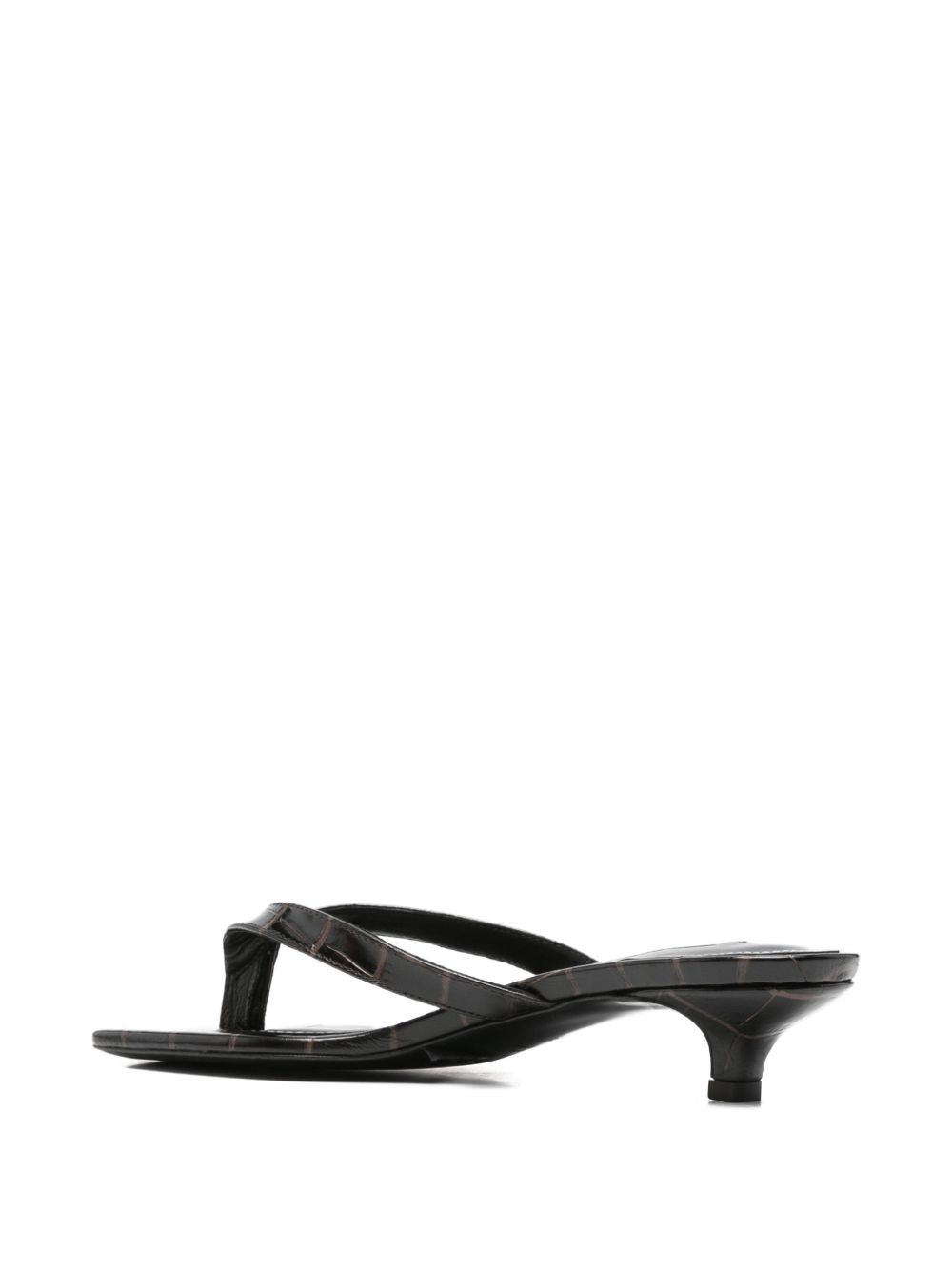 Sandali con tacco basso effetto coccodrillo in marrone Toteme - donna 