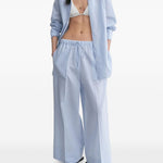 Pantaloni a gamba larga con coulisse in celeste Toteme - donna 