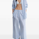 Pantaloni a gamba larga con coulisse in celeste Toteme - donna 